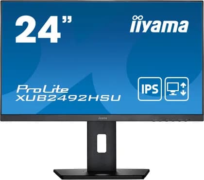 iiyama ProLite XUB2492HSU-B5 Monitor, 24" IPS Display, FHD Resolution, 75Hz Refresh Rate, 4ms (GtG) Response Time, 2x 2W Built-In Speakers, 16.7m Color Display, Matte Black | XUB2492HSU-B5