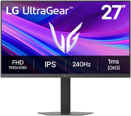 LG UltraGear 27G440A Gaming Monitor, 27" IPS Display, FHD Resolution, 240Hz Refresh Rate, 1ms (GtG @ Faster) Response Time, AMD FreeSync Premium & NVIDIA G-Sync Technology, Black | 27G440A-B