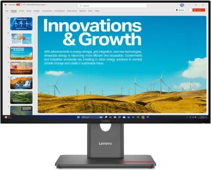 Lenovo ThinkVision P24QD-40 Monitor, 24" IPS Display, QHD Resolution, 120Hz Refresh Rate, 4ms (Extreme Mode) Response Time, Anti-Glare, 2mm Side Bezel, USB-C Docking, Eclipse Black | 64B1GAT1UK
