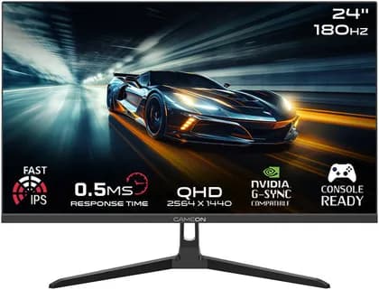 GAMEON Pro Series Gaming Monitor, 24" Inch QHD 180Hz IPS Display, 0.5ms Response Rate, HDMI 2.1, HDR10, FreeSync, Supports PS5, VESA 100x100mm Compatible, Speakers, Black | GOAE24QHD180IPS