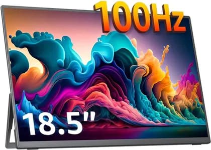 Cocopar Portable Monitor, 19" Matte Screen Anti-Glare Display, FHD Resolution, 100Hz Refresh Rate, AMD FreeSync Technology, Dual Built-In Speakers, Super Slim, Black