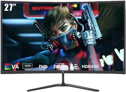 GXM EW27RFA Curved Gaming Monitor, 27" VA Display, FHD Resolution, 240Hz Refresh Rate, 1ms (MPRT) Response Time, AMD FreeSync & G-Sync Compatible, 16.7m Color Display, Black | EW27RFA
