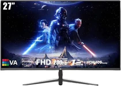 GXM MM27DFA Gaming Monitor, 27" VA Display, FHD Resolution, 200Hz Refresh Rate, 1ms (MPRT) Response Time, AMD FreeSync & G-Sync Compatible, 16.7m Color Display, Black | MM27DFA