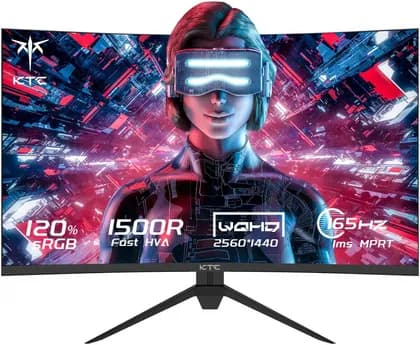 KTC H27S17 Curved Gaming Monitor, 27" HVA Display, QHD Resolution, 180Hz Refresh Rate, 1ms Response Time, AMD FreeSync Premium & G-Sync Compatible, Black | H27S17