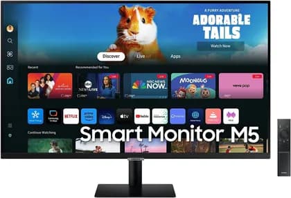 Samsung M5 M50D Smart Monitor, 27" FHD VA Display, 60Hz Refresh Rate, 4ms (GtG) Response Time, Wi-Fi & Bluetooth Connectivity, Built-In Speakers, HDR10, 1B Color Support, Black | LS27DM500EMXUE