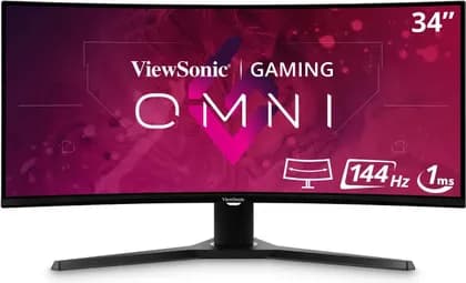 Viewsonic VX3418-2KPC Curved Gaming Monitor, 34" VA Display, UWQHD Resolution, 180Hz Refresh Rate, 1ms (MPRT) Response Time, FreeSync Premium Technology, 1500R Curvature, Black | VX3418-2KPC