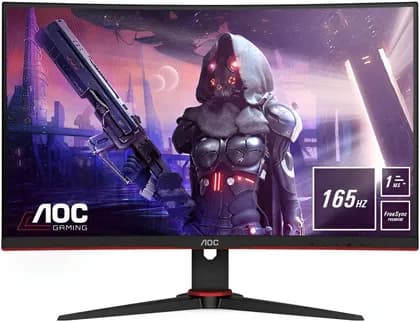 AOC C27G2 27" Full HD VA 165Hz Curved Monitor, 1920 x 1080 Full HD Resolution, 1ms Response Time, 165Hz Refresh Rate, FreeSync Premium Technology, VGA, HDMI and Display Port | C27G2AE/BK