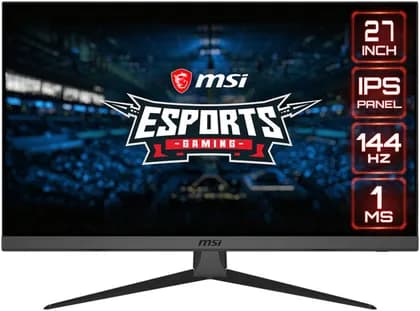 MSI Optix G272 eSports Gaming Monitor, 27" FHD IPS Display, 144Hz Refresh Rate, 1ms Response Time, FreeSync Premium, 178° Wide Viewing Angle, Black | 9S6-3CB51T-036