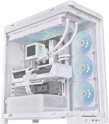 White Fury Gaming PC - Intel Core Ultra 9 285K 16 Cores 32 Threads, 32GB DDR5 6000MHz RAM, Radeon RX 9070 XT 16GB, 2TB Gen5 SSD, 1000W Gold PSU, 360mm Liquid Cooler, Wi-Fi +BT