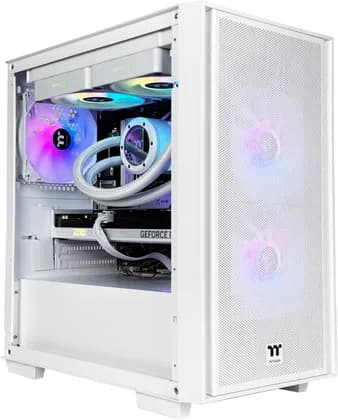 SnowCore Gaming PC - AMD Ryzen 7 9700X 8 Cores 16 Threads, NVIDIA RTX 5060 Ti 8GB, 32GB DDR5 RAM 6000MHz, 1TB SSD Gen 4, 650W Gold PSU, 240mm Liquid Cooler