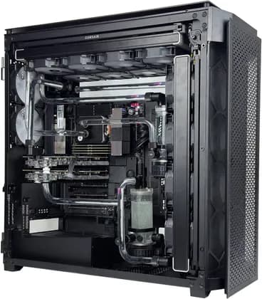 Extreme AI Workstation PC - Threadripper PRO 9975WX (32C/64T), 4x NVIDIA RTX 6000 Blackwell 96GB, 512GB DDR5 4800Mhz RAM, 8TB SSD Gen5 + 26TB HDD, 3000W + 1200W PSU, Custom Water Cooled