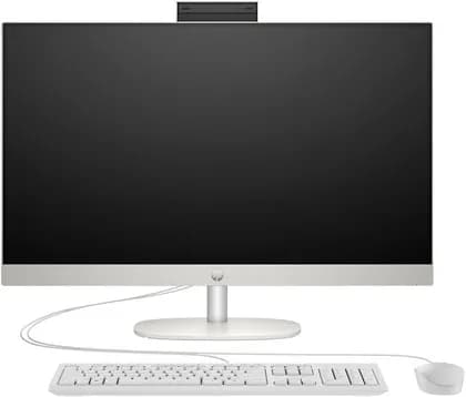 HP All-in-One 27-cr0156nh Desktop Computer, 27" FHD IPS Display, Intel Core i7-1355U, 32GB RAM, 1TB SSD, Intel Iris Xe Graphics, USB White Wired Keyboard & Mouse, No OS, Shell White | A9VA3EA-Upgraded