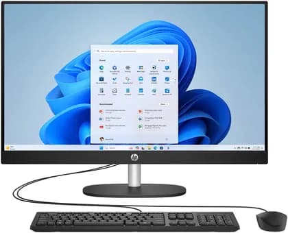 HP All-in-One AI 27-cr2042nh Desktop Computer, 27" FHD IPS Display, Intel Core Ultra 7 255U, 8GB RAM, 512GB SSD, Intel UHD Graphics, Wired Keyboard & Mouse, No OS, Black | D30C5EABH5