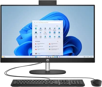 HP All-in-One AI 27-cr2044nh Desktop Computer, 27" FHD IPS Display, Intel Core Ultra 5 225U, 8GB RAM, 512GB SSD, Intel UHD Graphics, Wired Keyboard & Mouse, No OS, Black | D30C7EABH5