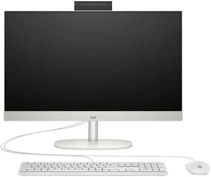 HP 24-cr0121nh All-In-One Desktop Computer, 24" FHD IPS Touch Display, Intel Core i5-1335U, 8GB RAM, 512GB SSD, Intel Iris Xe Graphics, HP 125 Wired K/B & Mouse, No OS, White | 91H63EABH5