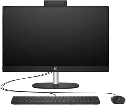 HP All-in-One 24-cr0124nh Desktop Computer, 23.8" FHD IPS Display, Intel Core i5-1335U, 8GB RAM, 512GB SSD, Intel Iris Xe Graphics, English Keyboard & Mouse, No OS, Black | 91H64EA