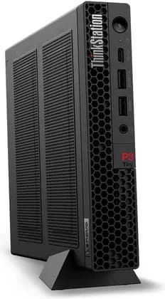 Lenovo ThinkStation P3 Tiny Desktop Computer, Intel Core i7-14700T, 16GB RAM, 512GB SSD, NVIDIA T400 4GB Graphics, English-Arabic Keyboard & Mouse, Windows 11 Pro, Black | 30H00057AX
