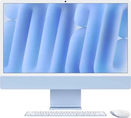 Apple iMac (2024) AIO Desktop Computer, 24" 4.5K Retina Standard Display, Apple M4 Chip with 8-Core CPU, 8-Core GPU, 16-Core, 16GB RAM, 256GB SSD, English K/B, Blue | MWUF3 B/A / X/A LL/A