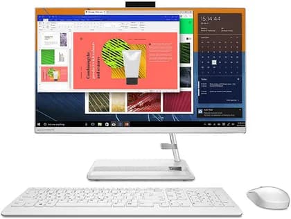 Lenovo IdeaCentre AIO 3 Desktop Computer, 27" FHD IPS Display, Intel Core i7-1165G7, 8GB RAM, 1TB HDD, NVIDIA GeForce MX450 2GB, White Calliope Wireless Arabic KB & Mouse, No OS, White | F0FW0059AX