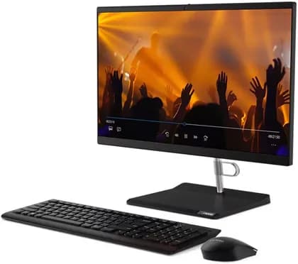 Lenovo V50a-24IMB AIO Desktop Computer, 23.8" FHD IPS Display, Intel Core i7-10700T, 8GB RAM, 1TB HDD, AMD Radeon 625 2G GDDR5, W/Keyboard & Mouse, No OS, Touchscreen, Black | 11FK000DAX