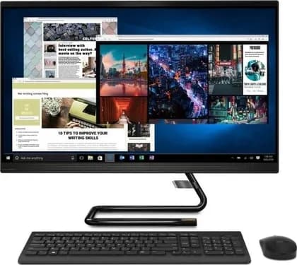 Lenovo AIO 3, Intel Core i7 10700T 2.0 Ghz, 8GB Ram, 512GB SSD, 24" FHD Touch, DVDRW Drive, 2GB AMD Radeon Graphics, Camera, Windows 10 Home, 1 Year Warranty - Black | F0EU00AVAX