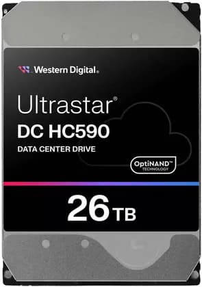 Western Digital Ultrastar DC HC590 Data Center Internal Hard Drive, 26TB Capacity, SATA 6 Gb/s, SATA Interface, CMR Technology, SE Security | 0F65672