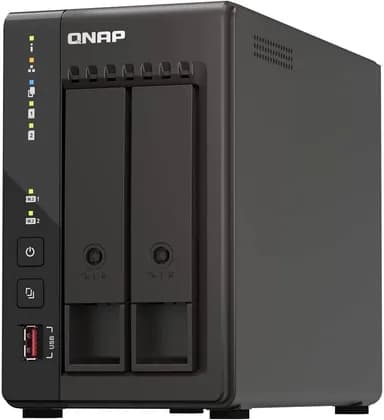 QNAP TS-253E 2 Bay High-Performance Desktop NAS, Intel Celeron J6412 Processor, 8 GB DDR4 RAM, 2 x 3.5" SATA 6Gb/s, Dual 2.5GbE Network Connectivity, 2xM.2 2280 PCIe, 2 x USB 3.2 Gen2 | TS-253E-8G