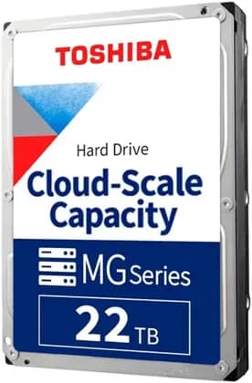 Toshiba MG11 Series Internal HDD, 22TB Capacity, 7200RPM, 3.5" SATA 6Gb/s, 1GB Cache, CMR Construction, Helium-Sealed 10-Disk Design, 512e/4Kn Format | MG11ACA22TE