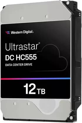 Western Digital Ultrastar HC555 Data Center HDD Storage, 3.5" Form Factor, 12TB SAS Interface, SE Security, Up to 269 MB/s Transfer Rate, 512MB Cache Size, EAMR Recording Technology | 0B48720