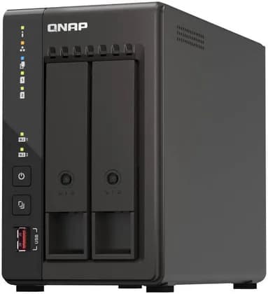 Qnap NVR Tower NAS, for SMBs and SOHO, Intel Celeron J6412 4-core/4-thread CPU, 8 GB RAM, Intel UHD Graphics, QVR Pro OS, 3.5" SATA Drive Bays, Black | QVP-21C