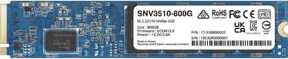 Synology NVMe M.2 22110 Internal SSD, 800GB Capacity, Up to 3100 MB/s Sequential Read & 1000 MB/s Sequential Write Speed, PCIe 3.0 x4 Interface, 1,022 TBW, 1.8M Hours MTBF | SNV3510-800G