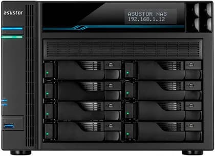 Asustor Lockerstor 8 AS6508T 8-Bay NAS Enclosure, Intel ATOM C3538 2.1GHz CPU, 8GB SO-DIMM DDR4 Memory, 2x M.2 Drive Slots, Wide Compatibility, Black | AS6508T