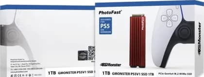 Photofast GMonster PS5V1SE 1TB SSD, Up To 5600 Mb/s Speed, M.2 Nvme With Heatsink, For Playstation 5, Red / Black | PS5A010074