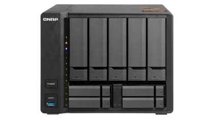 QNAP 9-Bay NAS Server, AMD G-Series GX-420MC Quad-Core, 2.0 GHz, 2 GB DDR3L RAM, 1xRJ45 Gigabit Ethernet | TS-963X-2G-US