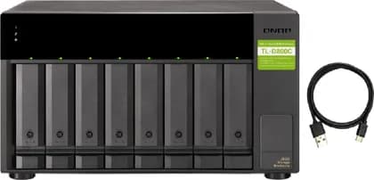 QNAP 8 Bay Desktop JBOD Storage Enclosure with USB, 3.2 Gen 2 Type-C Connectivity, 8 x 3.5-inch SATA 6Gb/s, 3Gb/s | TL-D800C