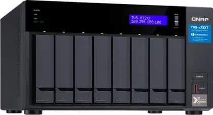 Qnap 8-Bay NAS, 8th Gen Intel Core i5-8400T, 16GB DDR4 RAM, 8x 2.5"/3.5" SATA HDD/SSD + M.2 PCIe SSD Slot, 2xGbE LAN, 10GBase-T, Thunderbolt 3 Port, 250W Single Power | TVS-872XT-i5-16G