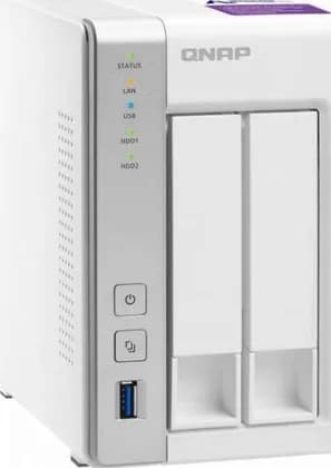 Qnap TS-231P 2 Bay Personal Cloud NAS with DLNA, mobile apps and Airplay support. ARM Cortex A15 1.7GHz Dual Core, 1GB RAM