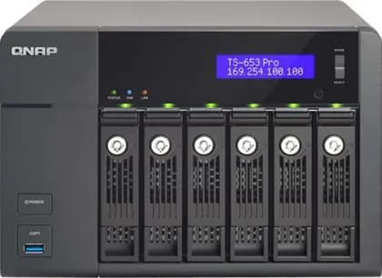 QNAP TS-653 Pro 6-Bay Professional-grade NAS, Intel 2.0GHz Quad Core CPU with Media Transcoding (TS-653-PRO-US)