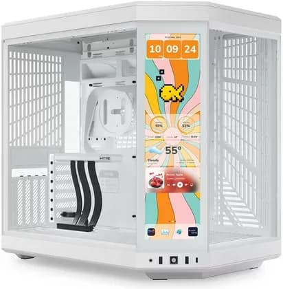 HYTE Y70 Touch Infinite Dual Chamber Mid-Tower ATX PC Gaming Case, Supports Up to 360mm Radiator & 10x 120mm Fans, Nexus Touch, 1x USB-C 3.2 Gen 2, 2x USB-A 3.2 Gen 1, Snow White | CS-HYTE-Y70TTI-WW