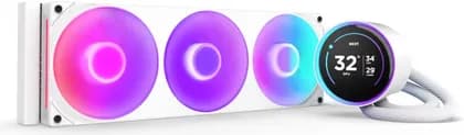 NZXT Kraken Elite 360 RGB (2024) AIO Liquid CPU Cooler, 360mm Radiator, 2.72" IPS 60Hz LCD Display, F360 RGB Core Fan, 75.12 CFM Airflow, 2400 RPM Fan Speed, Fluid Dynamic Bearing, White | RL-KR36E-W2