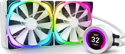 Nzxt Kraken Z63 RGB AIO 280mm Liquid CPU Cooler, With LCD Display, 800 - 2800 RPM Motor Speed, 12V DC, 0.3A Power, 22 - 33 dBA Fan Noise, Fluid Dynamic Bearing, White | RL-KRZ63-RW