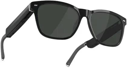 Amazon Echo Frame (3rd Gen) Smart Sunglasses, Polarized Lenses with UV400 Protection, Open Ear Audio, Designed for Alexa+, Square Frame, IPX4 Water Res, Wide, Charcoal Gray Square | 53-030404