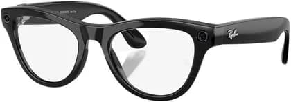 Ray-Ban Meta Skyler (Gen 2) Smart Glasses, Built-in HD Camera, Calling & Messaging, Open Ear Audio, Live Translation, Clear/Graphite Green Transitions Lense, Size 52, Shiny Black | 8056262721223