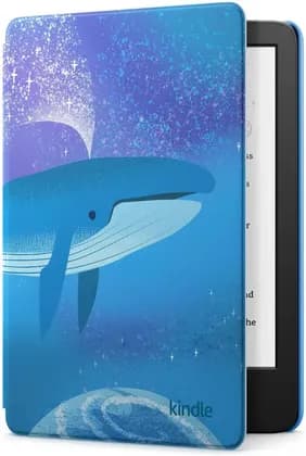 Amazon Kindle Kids E-book Reader, 6" E-Paper Display 300 PPI, 16-Level Gray Scale, 16GB On-Device Storage, 11th Gen, 2024, Kids With Space Whale Cover, Ages 7 and Up, Black/ Space Whale | 840414634961