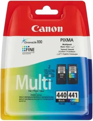 Canon PG 440 Black Ink Cartridge &CL 441 Colour Ink Cartridge Multi-Value Saving pack-Pack of 5pcs