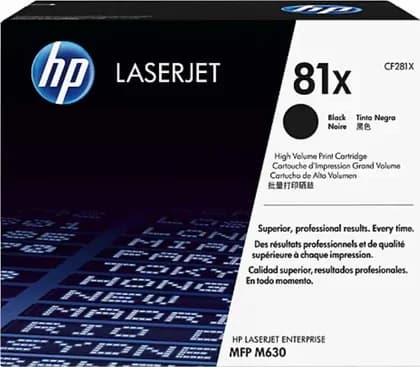 HP 81X High Yield Black Original LaserJet Toner Cartridge For LaserJet Enterprise M606dn, M606x, M605dh, M605x, M605dn, M630h, M605n | CF281X