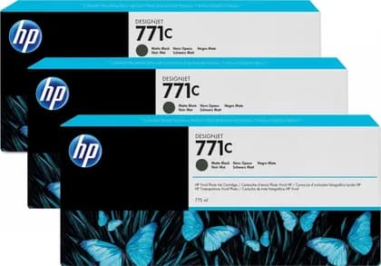 HP 771C 3-Pack 775-ml Matte Black DesignJet Ink Cartridges | B6Y31A