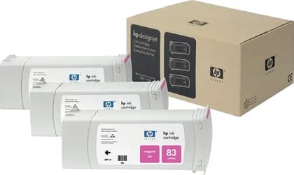 HP 83 Magenta UV 3 Pack Ink Cartridge | C5074A