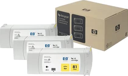 HP 81 Dye 3 Pack Yellow Ink Multi Pack Cartridge | C5069A