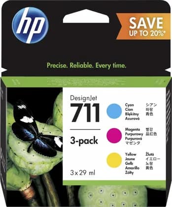 HP 711 3-Pack 29-ml Cyan/Magenta/Yellow DesignJet Ink Cartridges | P2V32A